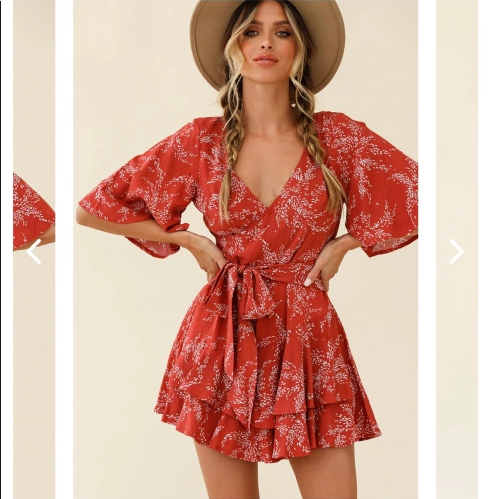 Princess Polly The Louie Romper Red Wrap